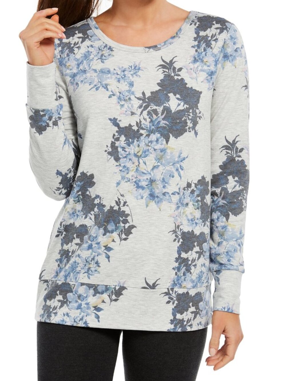 Ideology Womens Activewear Vintage Botanic Printed Lattice Back Top